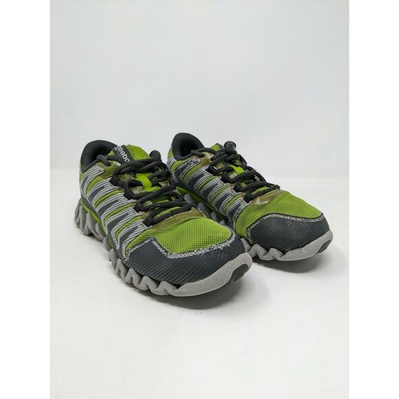 Mens Reebok Zigtech Shark Athletic Running Shoes Size 5 Green & Gray - Picture 1 of 12